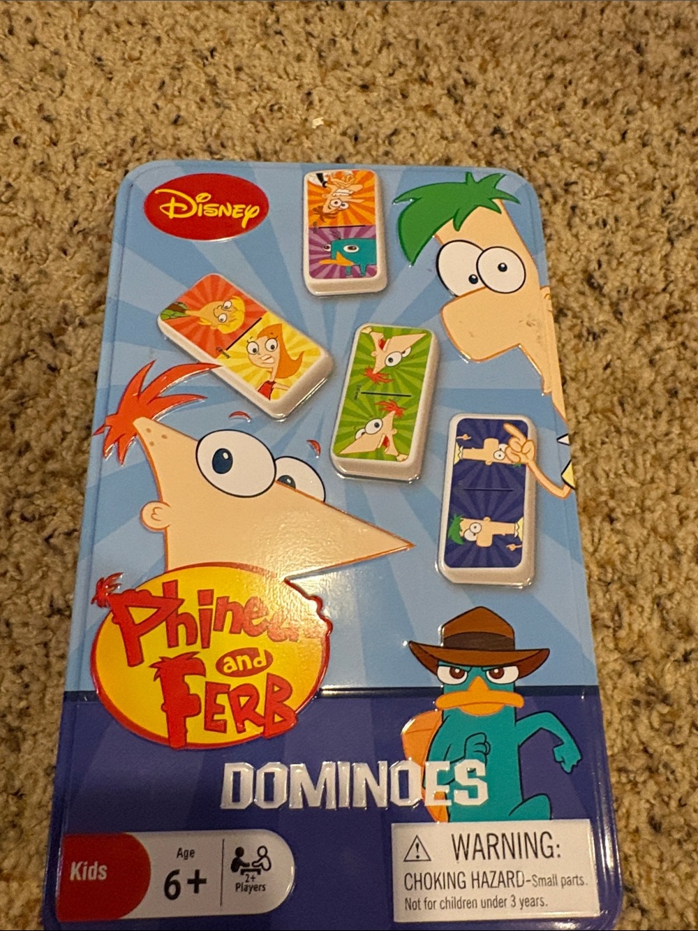 Disney Phineas and Ferb Tin Dominoes - Blue